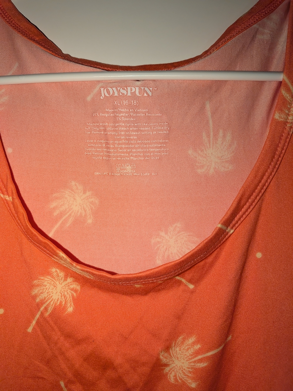 Joyspun Coral Palm-Print Tank Top